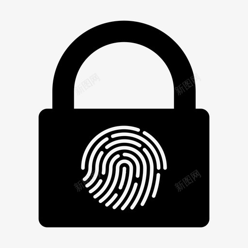 触摸识别数据锁图标svg_新图网 https://ixintu.com it 个人 安全 数据 触摸识别 锁
