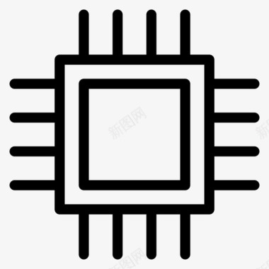 微处理器计算机电子图标图标