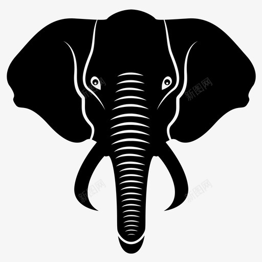 大象头大型哺乳动物象牙图标svg_新图网 https://ixintu.com 大型哺乳动物 大象头 战争 象牙
