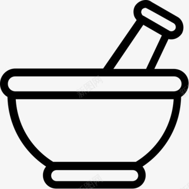 研钵研钵杵厨房用具图标图标