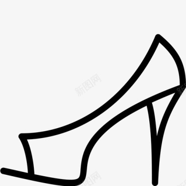 露趾跟鞋鞋类女装轮廓系列图标图标