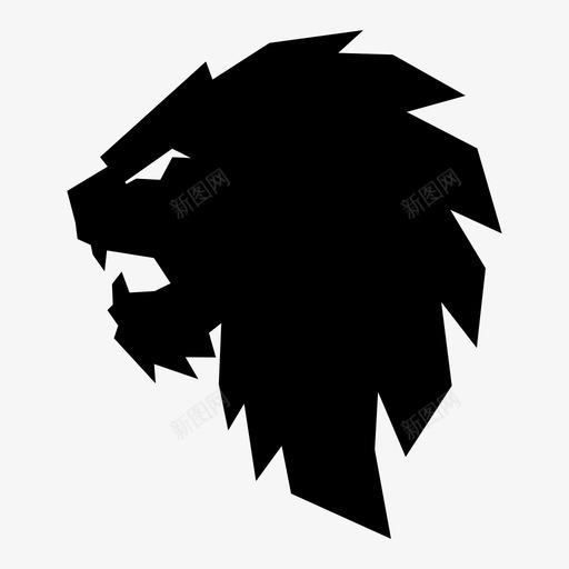 狮子动物国王图标svg_新图网 https://ixintu.com 动物 国王 狮子 狮子头 野生
