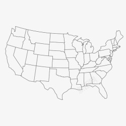 美国各州美国地图美国国家图标高清图片