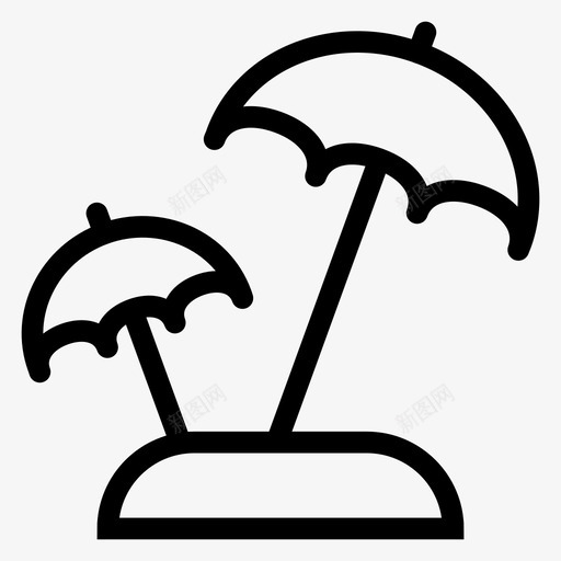 雨伞海滩海洋图标svg_新图网 https://ixintu.com 夏季 度假 旅游 海洋 海滩 酒店和餐厅系列 雨伞
