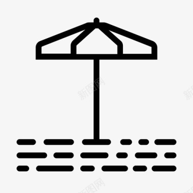 遮阳伞海滩假日图标图标