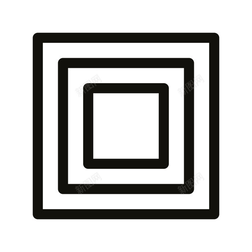 正方形简单的软正方形线条图标svg_新图网 https://ixintu.com 正方形 简单的软正方形线条