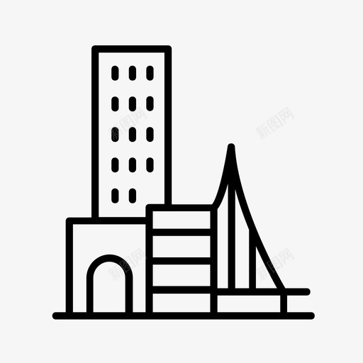 建筑物城市住宅图标svg_新图网 https://ixintu.com 住宅 城市 城镇 建筑物 摩天大楼