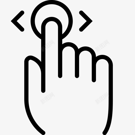 手指触摸和滚动控制手图标svg_新图网 https://ixintu.com 垂直 手 手手势轮廓 手指触摸和滚动 控制