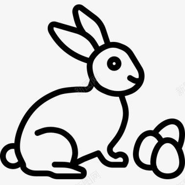 复活节兔子鸡蛋兔子图标图标