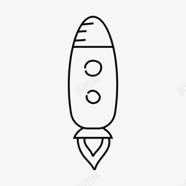 火箭手绘太空图标图标