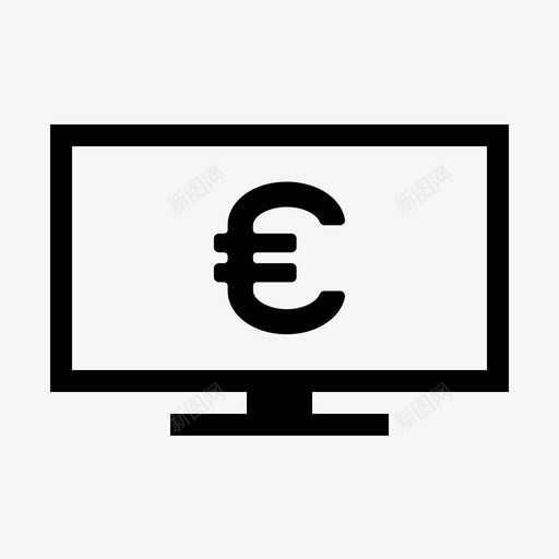 电视屏幕货币欧元电视电视屏幕图标svg_新图网 https://ixintu.com 电视 电视屏幕图标 电视屏幕货币欧元