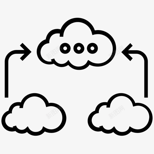 云同步云计算数据共享图标svg_新图网 https://ixintu.com 1400网页和搜索引擎优化平面线图标 云同步 云计算 交换 数据共享