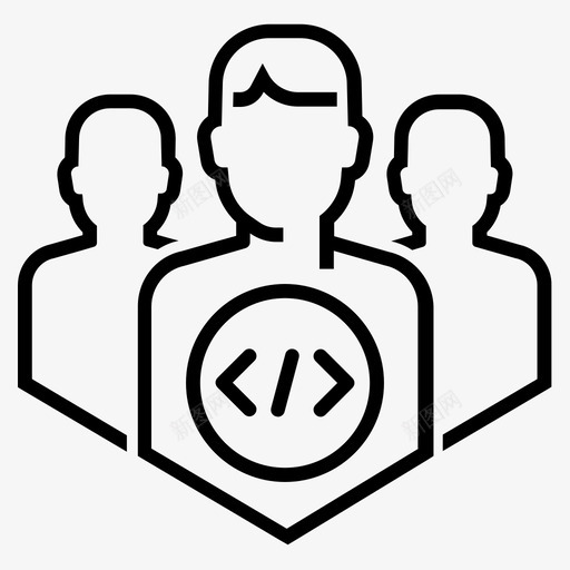 编码团队代码开发者图标svg_新图网 https://ixintu.com 代码 团队和管理i 开发 开发者 编码团队