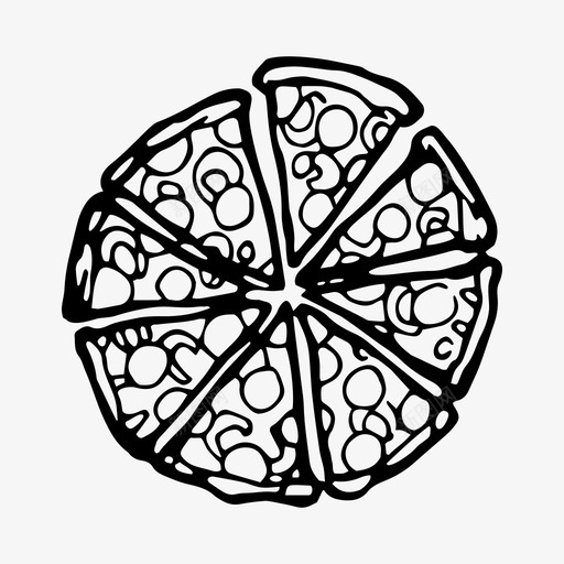 披萨快餐食品图标svg_新图网 https://ixintu.com 切片 快餐 意大利 手绘 披萨 食品