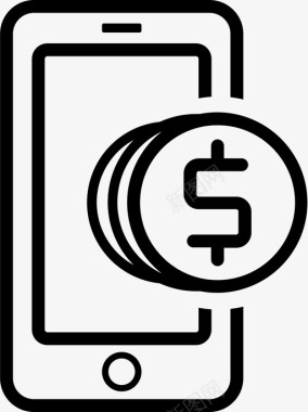 手机支付手机美元手机货币图标图标