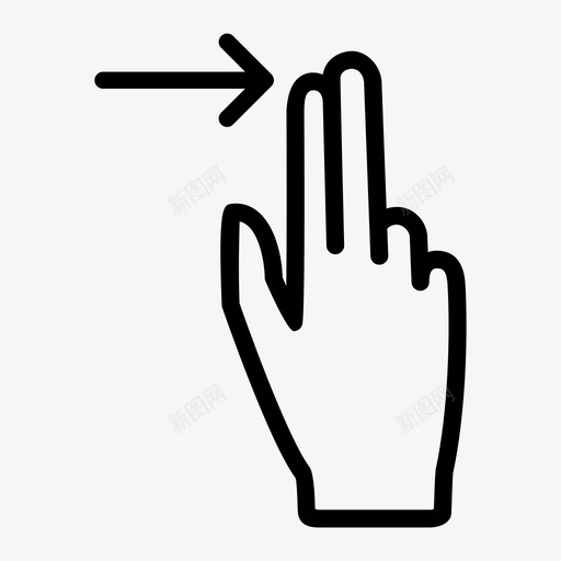 两个手指向右滑动向前手图标svg_新图网 https://ixintu.com 两个手指向右滑动 向前 手 手势