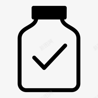 罐子瓶子复选标记图标图标
