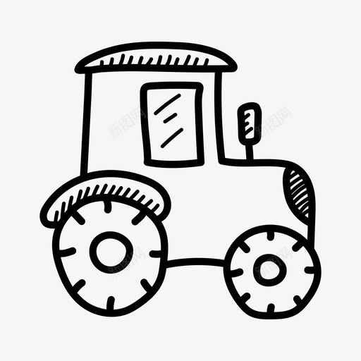 手绘拖拉机农用车农场图标svg_新图网 https://ixintu.com 农场 农用车 手绘 手绘拖拉机