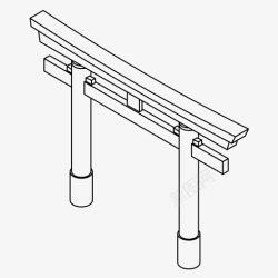 日本神道东丽入口大门图标高清图片