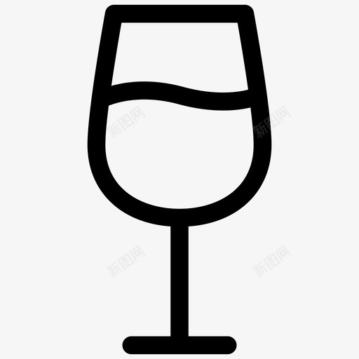 葡萄酒玻璃杯图标svg_新图网 https://ixintu.com 玻璃杯 葡萄酒