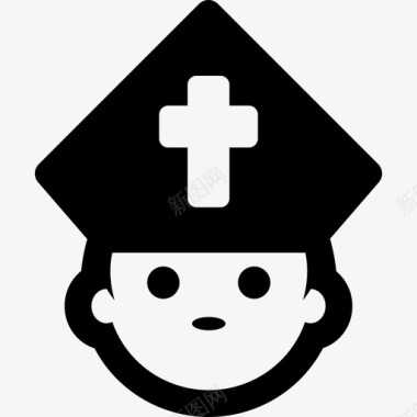 主教的脸人人的象形图图标图标
