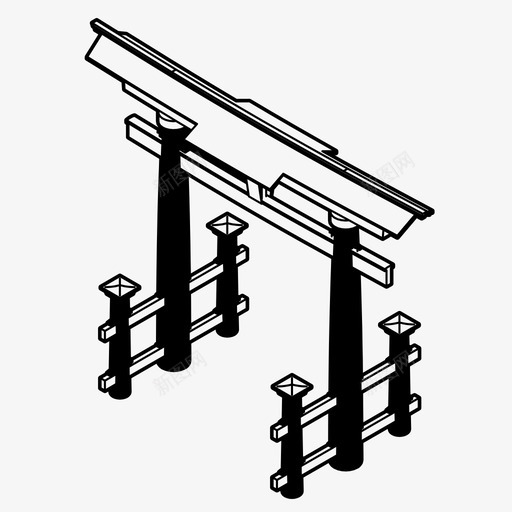 东丽入口大门图标svg_新图网 https://ixintu.com 东丽 入口 大门 日本细木工 神社 神道门