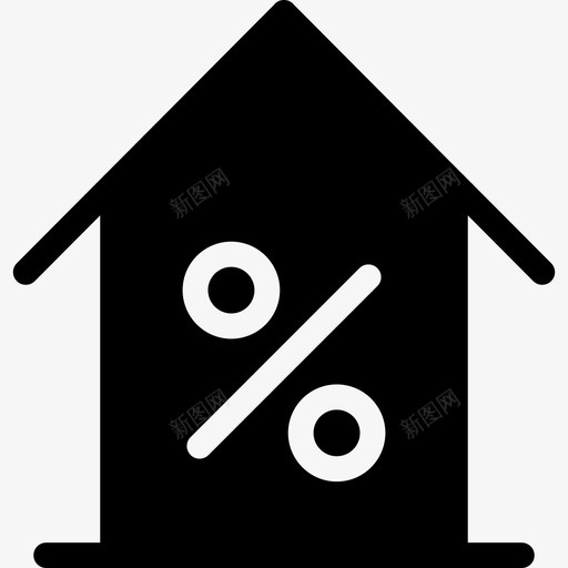 房子折扣房价百分比图标svg_新图网 https://ixintu.com 房价 房地产价格 房子折扣 百分比