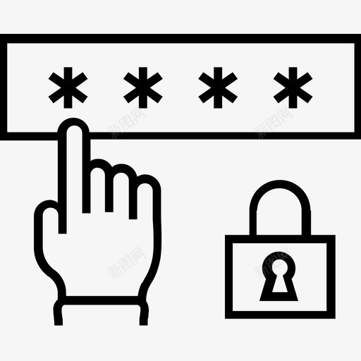 访问控制加密保护图标svg_新图网 https://ixintu.com 1400网页和搜索引擎优化平面线图标 保护 加密 安全 访问控制