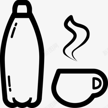 水和咖啡瓶子液体图标图标