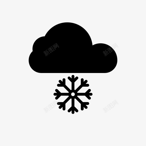 雪云季节天气图标svg_新图网 https://ixintu.com 冬天 天气 天气ui 季节 雪云