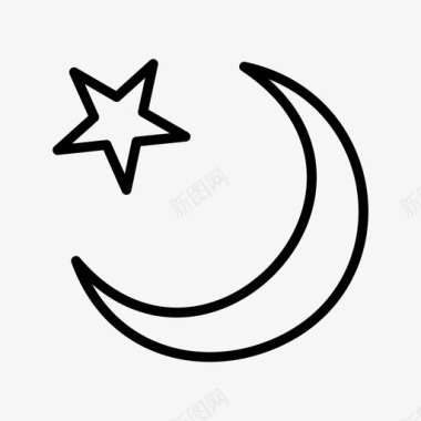 新月星星斋月图标图标