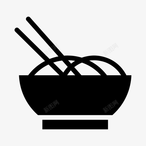 面条碗筷子图标svg_新图网 https://ixintu.com 20毫升 吃 汤 碗 筷子 面条 食物