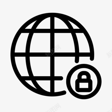 互联网锁访问保护图标图标