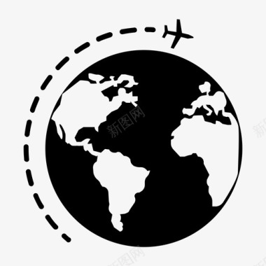 环游世界地球飞机图标图标