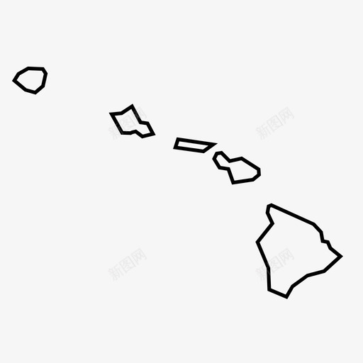 夏威夷美国地图图标svg_新图网 https://ixintu.com 地图 夏威夷 州 美国 美国各州