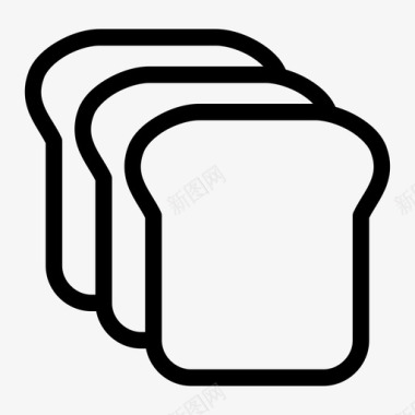 面包碳水化合物快餐图标图标