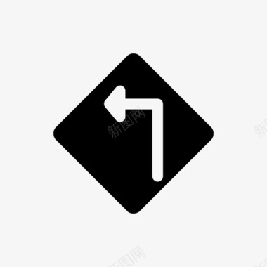 向左急转弯不右转路标图标图标