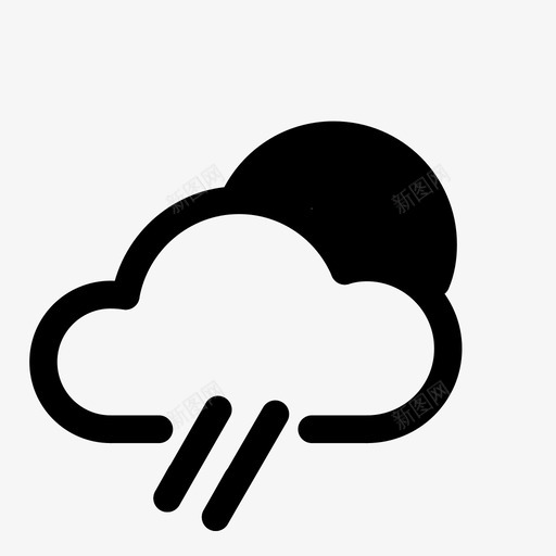 下雨的太阳云天气图标svg_新图网 https://ixintu.com 下雨的太阳 云 天气 预报