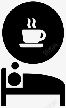 梦幻咖啡馆床早餐图标图标