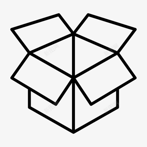 立方体盒子纸箱打开的图标svg_新图网 https://ixintu.com 打开的 立方体盒子 纸 纸箱