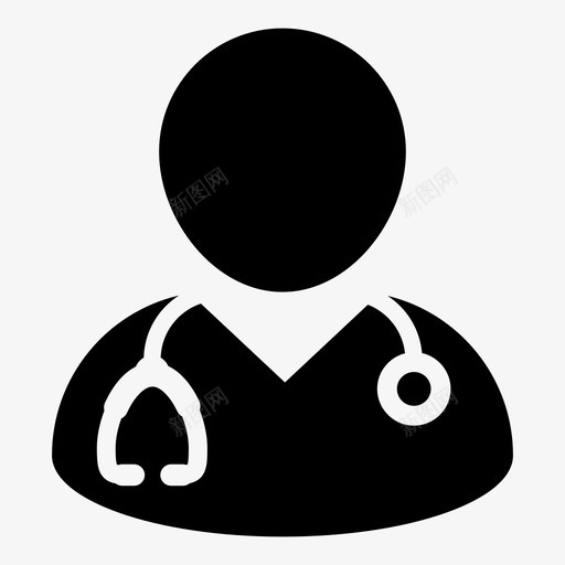 医生医疗护士图标svg_新图网 https://ixintu.com 医生 医生向量图标 医疗 听诊器 护士