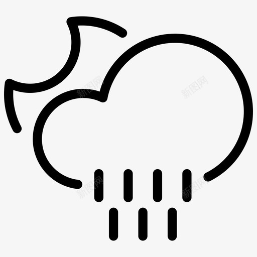 partly rain1svg_新图网 https://ixintu.com partly rain1