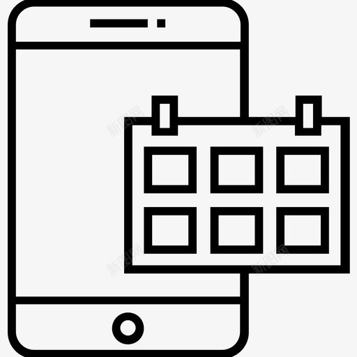 计划者移动应用移动日历图标svg_新图网 https://ixintu.com 1400网页和搜索引擎优化平面线图标 时间表 移动应用 移动日历 计划者