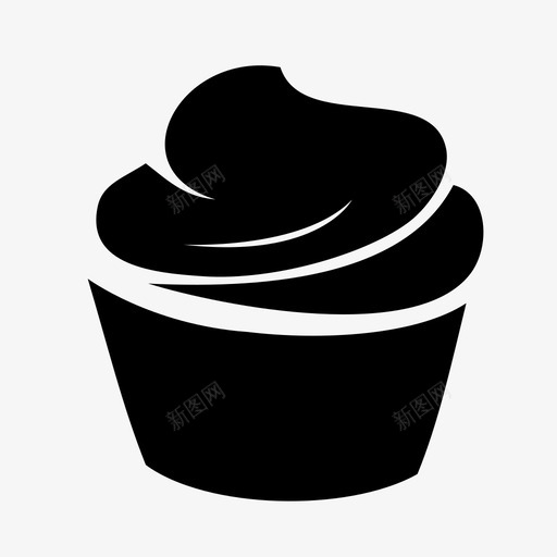 纸杯蛋糕面包房装饰图标svg_新图网 https://ixintu.com 松饼 糖霜 纸杯蛋糕 装饰 面包房 食品