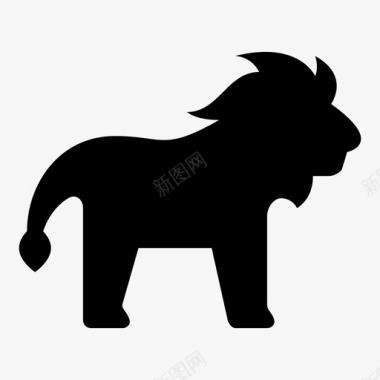 狮子动物野生图标图标