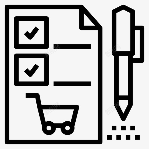 购物清单便条笔图标svg_新图网 https://ixintu.com 便条 笔 网上购物 计划 购物清单