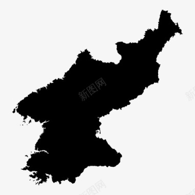 朝鲜地图亚洲国家图标图标
