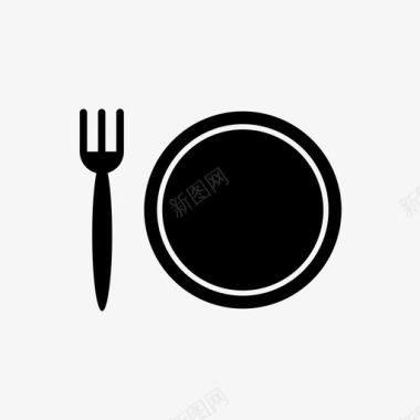 刀叉勺套装盘子餐具食物图标图标