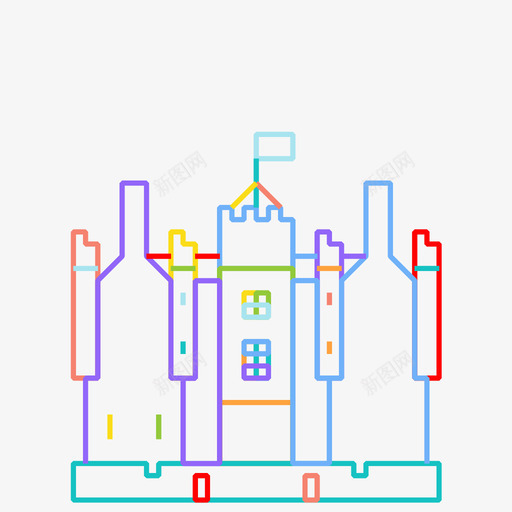 苏格兰城堡塔图标svg_新图网 https://ixintu.com 苏格兰城堡塔