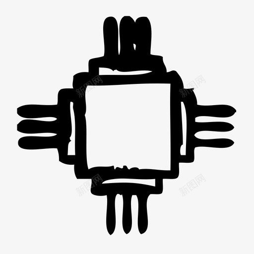 芯片设备电子图标svg_新图网 https://ixintu.com 小工具 电子 硬件 芯片 草图 设备